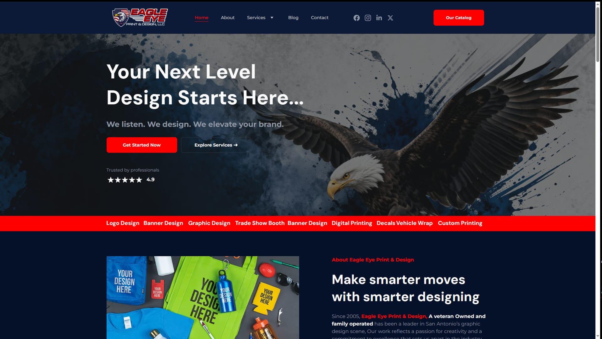 Eagle Eye Print & Design website