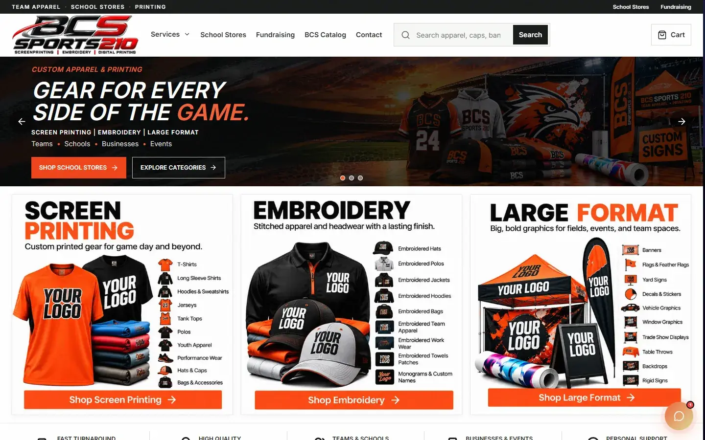 BCS Sports 210 homepage