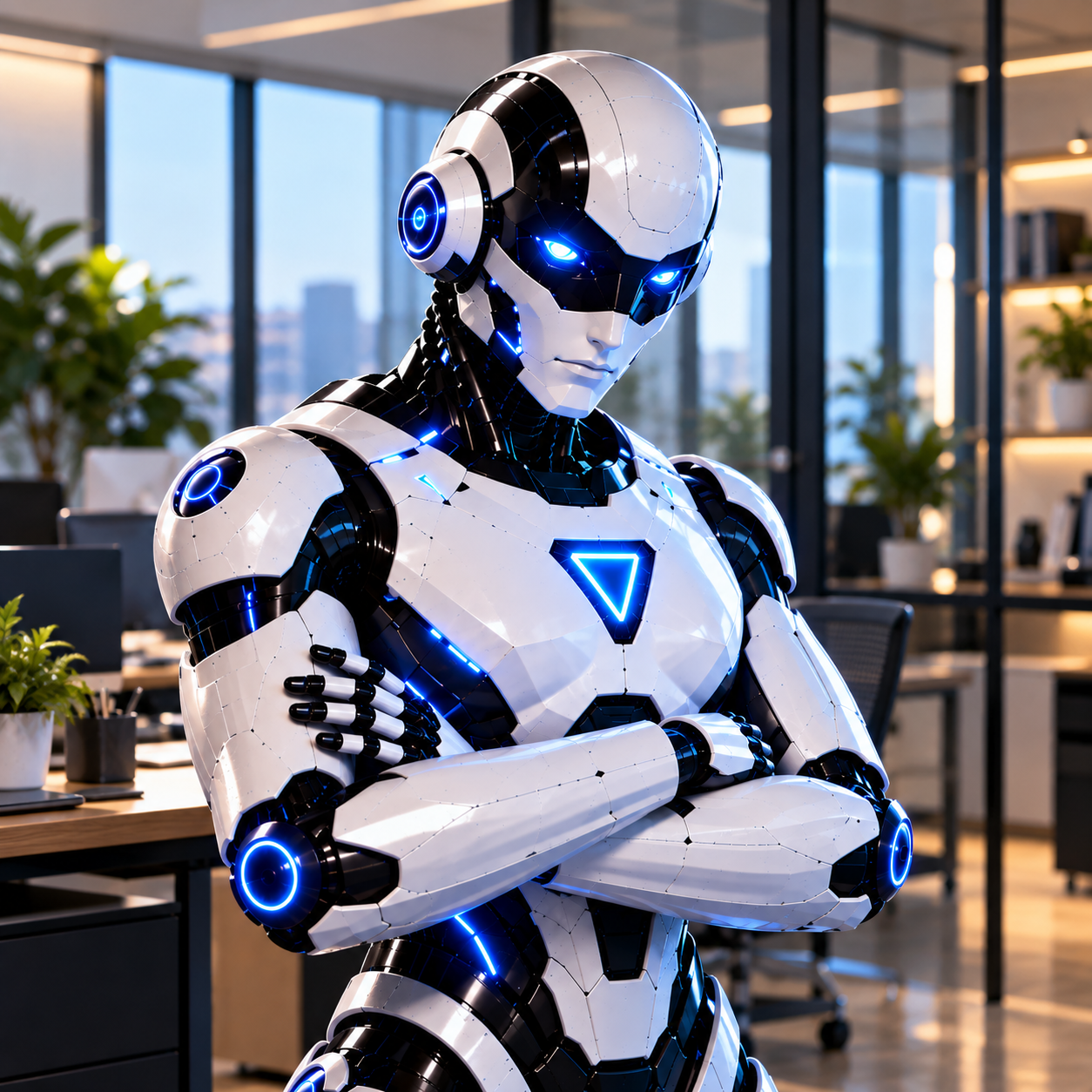 Content Specialist: illustrated AI character representing part of Visualz WebScan